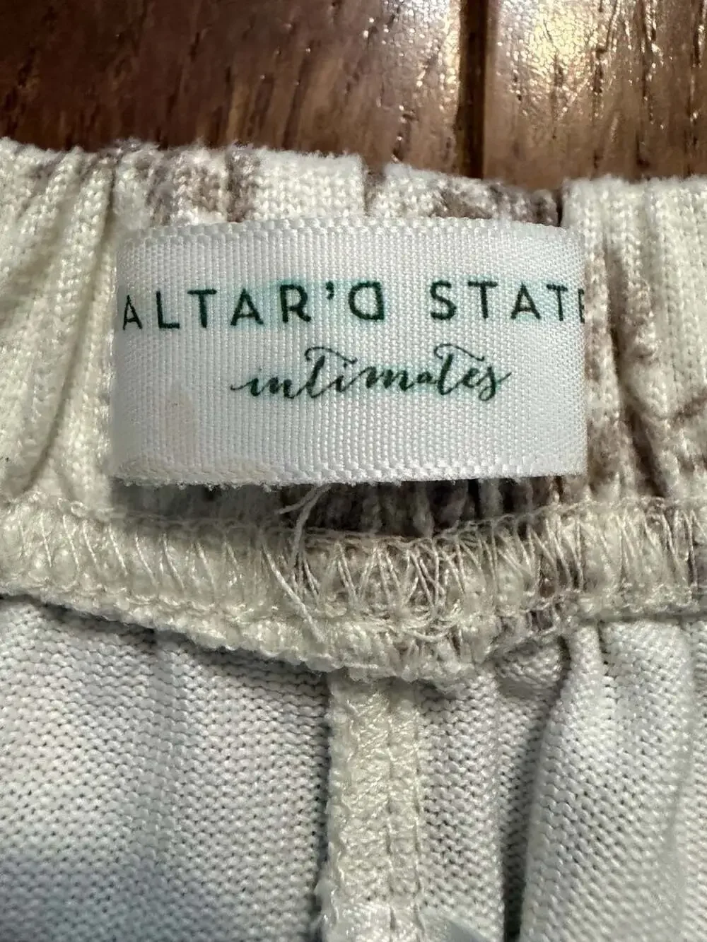 Altar'd State Intimates Cream and Brown Floral Lounge Shorts